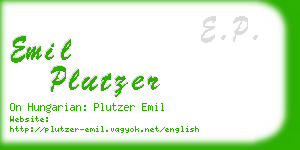 emil plutzer business card